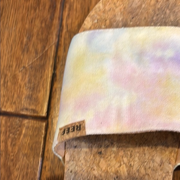 WOMEN'S REEF WATERCOLOR CORK CUSHION SCOUT SLIDE ON BEACH SANDALS SIZE 7 - Picture 3 of 8